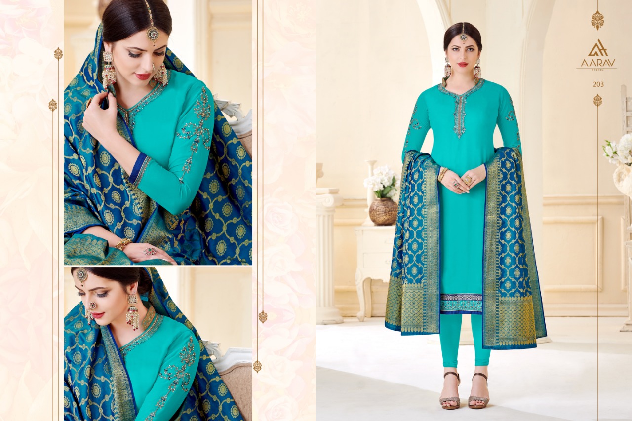 Aarav Trendz Designer Aarav Banarasi Vol-1 Salwar Suits Aarav Trendz Designer Aarav Banarasi Vol-1 Salwar Suits